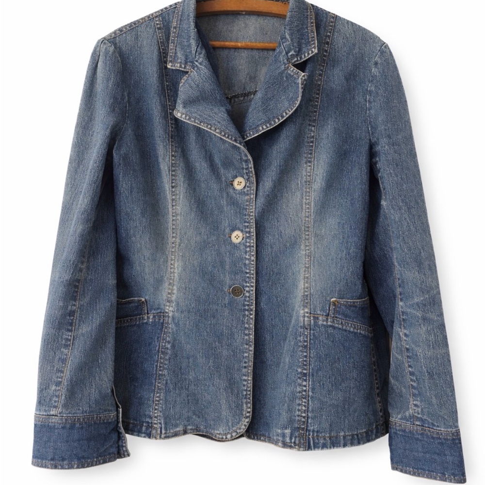 Vintage 90s Denim Blazer – Tailored Fit
